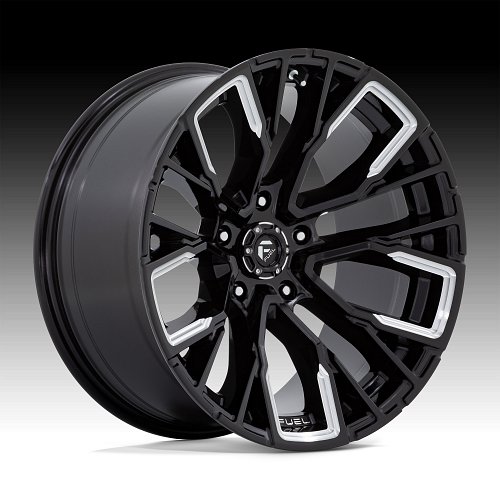 Fuel Rebar 5 D849 Gloss Black Milled Custom Truck Wheels 1